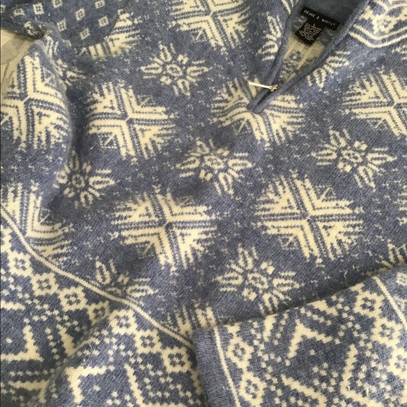 Diane & White Blue/White Lambs Wool/ Rabbit Ski Sweater L - Picture 4 of 7